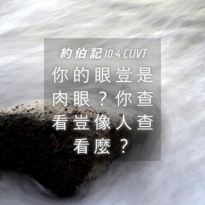 Picture 04 - 約 伯 記 10:4 CUVT - 你 的 眼 豈 是 肉 眼 ？ 你 查 看 豈 - Bible Verse Picture
