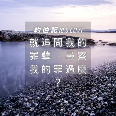 Picture 04 - 約 伯 記 10:6 CUVT - 就 追 問 我 的 罪 孽 ， 尋 察 我 的 - Bible Verse Picture