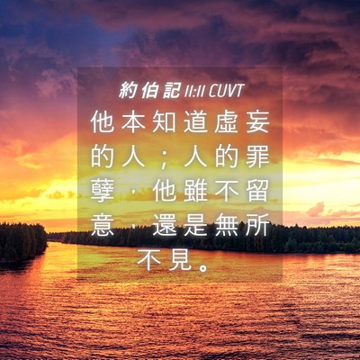 Picture 04 - 約 伯 記 11:11 CUVT - 他 本 知 道 虛 妄 的 人 ； 人 的 罪 - Bible Verse Picture