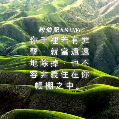Picture 04 - 約 伯 記 11:14 CUVT - 你 手 裡 若 有 罪 孽 ， 就 當 遠 遠 - Bible Verse Picture