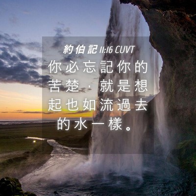 Picture 04 - 約 伯 記 11:16 CUVT - 你 必 忘 記 你 的 苦 楚 ， 就 是 想 - Bible Verse Picture