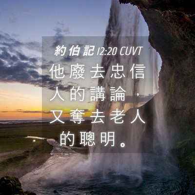 Picture 04 - 約 伯 記 12:20 CUVT - 他 廢 去 忠 信 人 的 講 論 ， 又 奪 - Bible Verse Picture