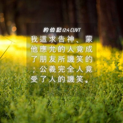 Picture 04 - 約 伯 記 12:4 CUVT - 我 這 求 告 神 、 蒙 他 應 允 的 人 - Bible Verse Picture