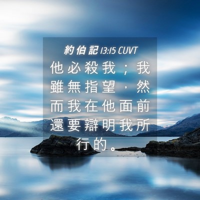 Picture 04 - 約 伯 記 13:15 CUVT - 他 必 殺 我 ； 我 雖 無 指 望 ， 然 - Bible Verse Picture