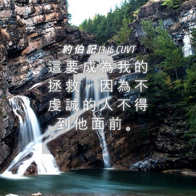 Picture 04 - 約 伯 記 13:16 CUVT - 這 要 成 為 我 的 拯 救 ， 因 為 不 - Bible Verse Picture