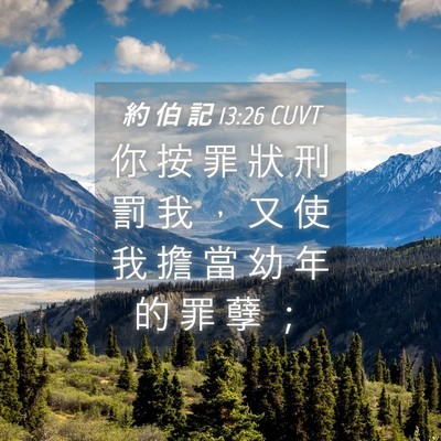 Picture 04 - 約 伯 記 13:26 CUVT - 你 按 罪 狀 刑 罰 我 ， 又 使 我 擔 - Bible Verse Picture