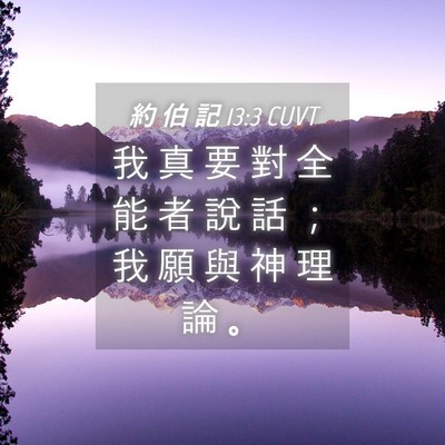 Picture 04 - 約 伯 記 13:3 CUVT - 我 真 要 對 全 能 者 說 話 ； 我 願 - Bible Verse Picture