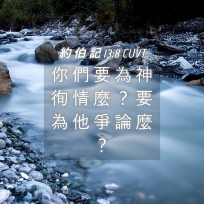 Picture 04 - 約 伯 記 13:8 CUVT - 你 們 要 為 神 徇 情 麼 ？ 要 為 他 - Bible Verse Picture