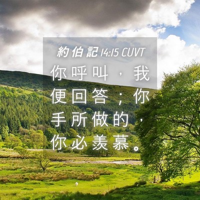 Picture 04 - 約 伯 記 14:15 CUVT - 你 呼 叫 ， 我 便 回 答 ； 你 手 所 - Bible Verse Picture
