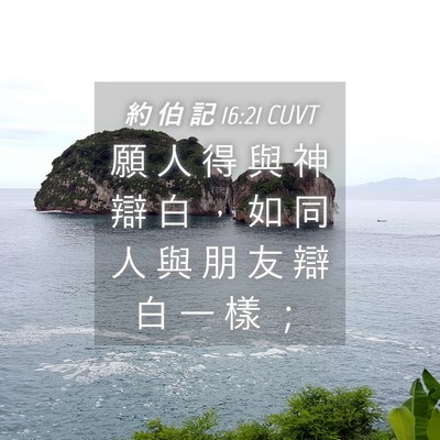 Picture 04 - 約 伯 記 16:21 CUVT - 願 人 得 與 神 辯 白 ， 如 同 人 與 - Bible Verse Picture