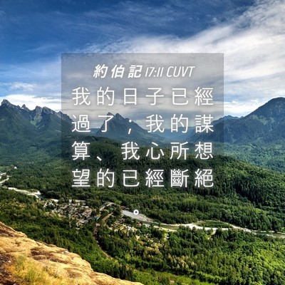 Picture 04 - 約 伯 記 17:11 CUVT - 我 的 日 子 已 經 過 了 ； 我 的 謀 - Bible Verse Picture