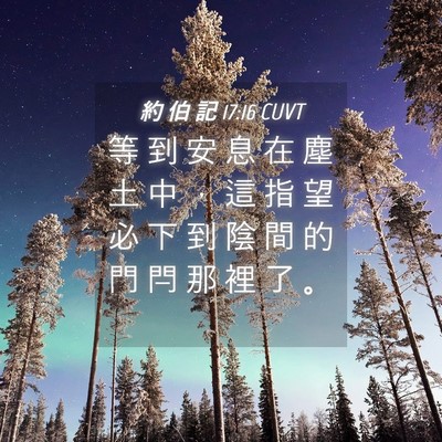Picture 04 - 約 伯 記 17:16 CUVT - 等 到 安 息 在 塵 土 中 ， 這 指 望 - Bible Verse Picture