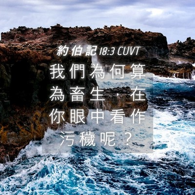 Picture 04 - 約 伯 記 18:3 CUVT - 我 們 為 何 算 為 畜 生 ， 在 你 眼 - Bible Verse Picture