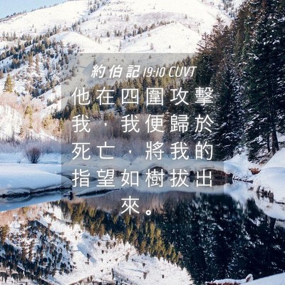 Picture 04 - 約 伯 記 19:10 CUVT - 他 在 四 圍 攻 擊 我 ， 我 便 歸 於 - Bible Verse Picture