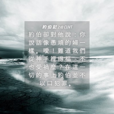 Picture 04 - 約 伯 記 2:10 CUVT - 約 伯 卻 對 他 說 ： 你 說 話 像 愚 - Bible Verse Picture