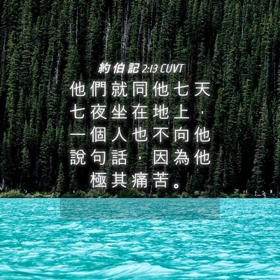 Picture 04 - 約 伯 記 2:13 CUVT - 他 們 就 同 他 七 天 七 夜 坐 在 地 - Bible Verse Picture