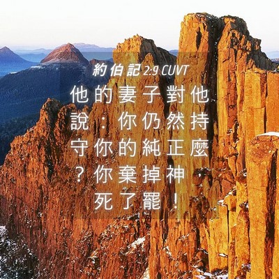 Picture 04 - 約 伯 記 2:9 CUVT - 他 的 妻 子 對 他 說 ： 你 仍 然 持 - Bible Verse Picture