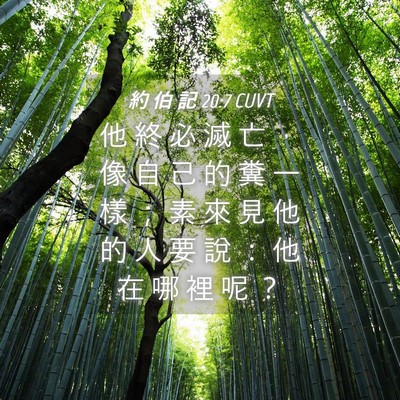Picture 04 - 約 伯 記 20:7 CUVT - 他 終 必 滅 亡 ， 像 自 己 的 糞 一 - Bible Verse Picture