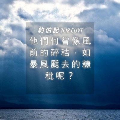 Picture 04 - 約 伯 記 21:18 CUVT - 他 們 何 嘗 像 風 前 的 碎 秸 ， 如 - Bible Verse Picture
