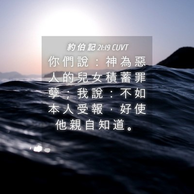 Picture 04 - 約 伯 記 21:19 CUVT - 你 們 說 ： 神 為 惡 人 的 兒 女 積 - Bible Verse Picture