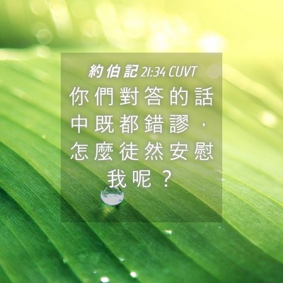 Picture 04 - 約 伯 記 21:34 CUVT - 你 們 對 答 的 話 中 既 都 錯 謬 ， - Bible Verse Picture
