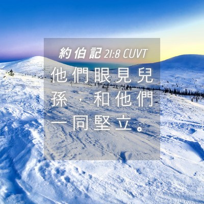 Picture 04 - 約 伯 記 21:8 CUVT - 他 們 眼 見 兒 孫 ， 和 他 們 一 同 - Bible Verse Picture