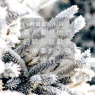 Picture 04 - 約 伯 記 22:19 CUVT - 義 人 看 見 他 們 的 結 局 就 歡 喜 - Bible Verse Picture