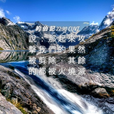 Picture 04 - 約 伯 記 22:20 CUVT - 說 ： 那 起 來 攻 擊 我 們 的 果 然 - Bible Verse Picture