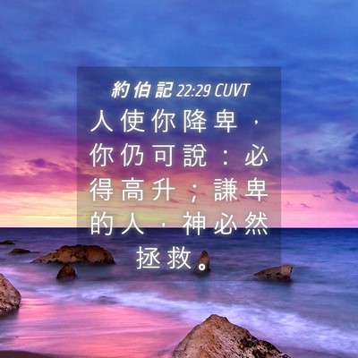 Picture 04 - 約 伯 記 22:29 CUVT - 人 使 你 降 卑 ， 你 仍 可 說 ： 必 - Bible Verse Picture