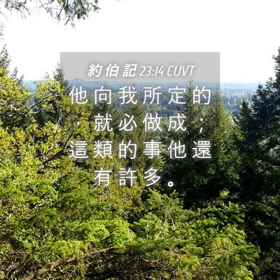 Picture 04 - 約 伯 記 23:14 CUVT - 他 向 我 所 定 的 ， 就 必 做 成 ； - Bible Verse Picture