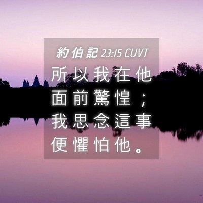 Picture 04 - 約 伯 記 23:15 CUVT - 所 以 我 在 他 面 前 驚 惶 ； 我 思 - Bible Verse Picture