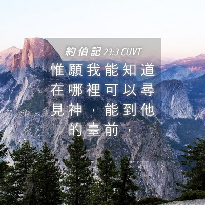 Picture 04 - 約 伯 記 23:3 CUVT - 惟 願 我 能 知 道 在 哪 裡 可 以 尋 - Bible Verse Picture