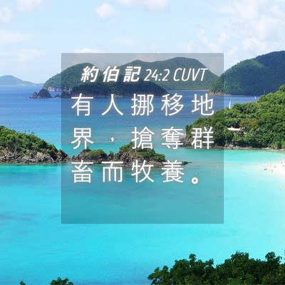 Picture 04 - 約 伯 記 24:2 CUVT - 有 人 挪 移 地 界 ， 搶 奪 群 畜 而 - Bible Verse Picture