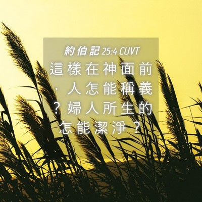 Picture 04 - 約 伯 記 25:4 CUVT - 這 樣 在 神 面 前 ， 人 怎 能 稱 義 - Bible Verse Picture