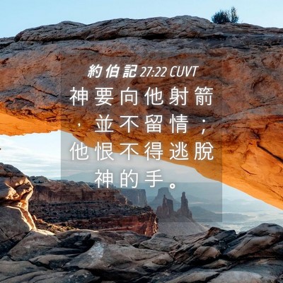 Picture 04 - 約 伯 記 27:22 CUVT - 神 要 向 他 射 箭 ， 並 不 留 情 ； - Bible Verse Picture