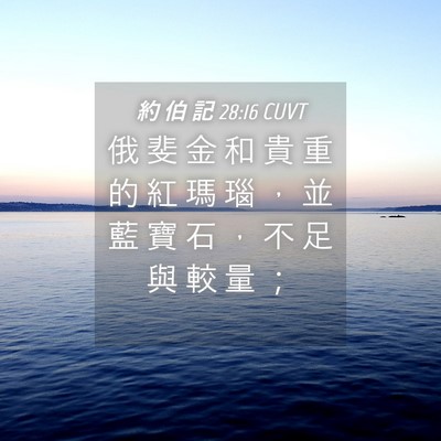 Picture 04 - 約 伯 記 28:16 CUVT - 俄 斐 金 和 貴 重 的 紅 瑪 瑙 ， 並 - Bible Verse Picture