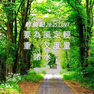 Picture 04 - 約 伯 記 28:25 CUVT - 要 為 風 定 輕 重 ， 又 度 量 諸 水 - Bible Verse Picture