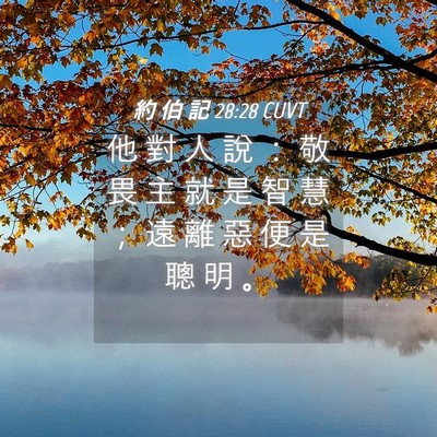 Picture 04 - 約 伯 記 28:28 CUVT - 他 對 人 說 ： 敬 畏 主 就 是 智 慧 - Bible Verse Picture
