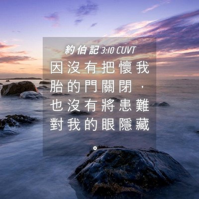 Picture 04 - 約 伯 記 3:10 CUVT - 因 沒 有 把 懷 我 胎 的 門 關 閉 ， - Bible Verse Picture