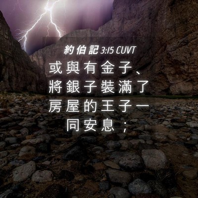 Picture 04 - 約 伯 記 3:15 CUVT - 或 與 有 金 子 、 將 銀 子 裝 滿 了 - Bible Verse Picture