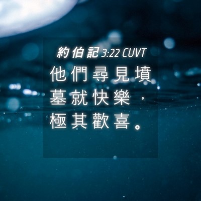 Picture 04 - 約 伯 記 3:22 CUVT - 他 們 尋 見 墳 墓 就 快 樂 ， 極 其 - Bible Verse Picture