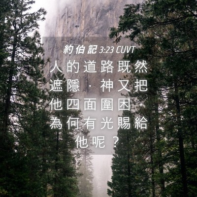 Picture 04 - 約 伯 記 3:23 CUVT - 人 的 道 路 既 然 遮 隱 ， 神 又 把 - Bible Verse Picture