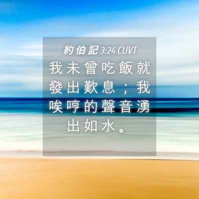 Picture 04 - 約 伯 記 3:24 CUVT - 我 未 曾 吃 飯 就 發 出 歎 息 ； 我 - Bible Verse Picture
