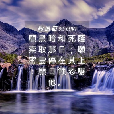 Picture 04 - 約 伯 記 3:5 CUVT - 願 黑 暗 和 死 蔭 索 取 那 日 ； 願 - Bible Verse Picture