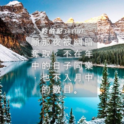 Picture 04 - 約 伯 記 3:6 CUVT - 願 那 夜 被 幽 暗 奪 取 ， 不 在 年 - Bible Verse Picture