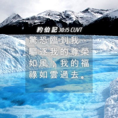 Picture 04 - 約 伯 記 30:15 CUVT - 驚 恐 臨 到 我 ， 驅 逐 我 的 尊 榮 - Bible Verse Picture