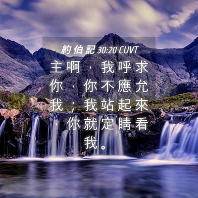 Picture 04 - 約 伯 記 30:20 CUVT - 主 啊 ， 我 呼 求 你 ， 你 不 應 允 - Bible Verse Picture