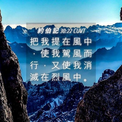 Picture 04 - 約 伯 記 30:22 CUVT - 把 我 提 在 風 中 ， 使 我 駕 風 而 - Bible Verse Picture