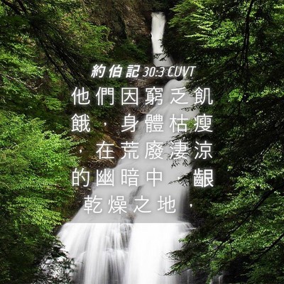 Picture 04 - 約 伯 記 30:3 CUVT - 他 們 因 窮 乏 飢 餓 ， 身 體 枯 瘦 - Bible Verse Picture