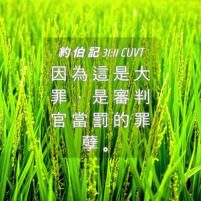 Picture 04 - 約 伯 記 31:11 CUVT - 因 為 這 是 大 罪 ， 是 審 判 官 當 - Bible Verse Picture
